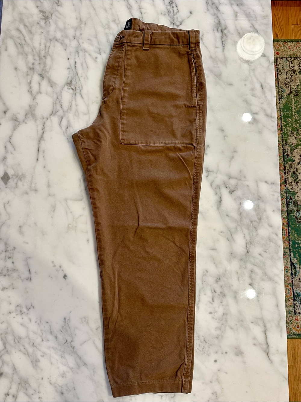 Abercrombie & Fitch Men's Brown Wideleg Stretch Workwear Pants - 38x32